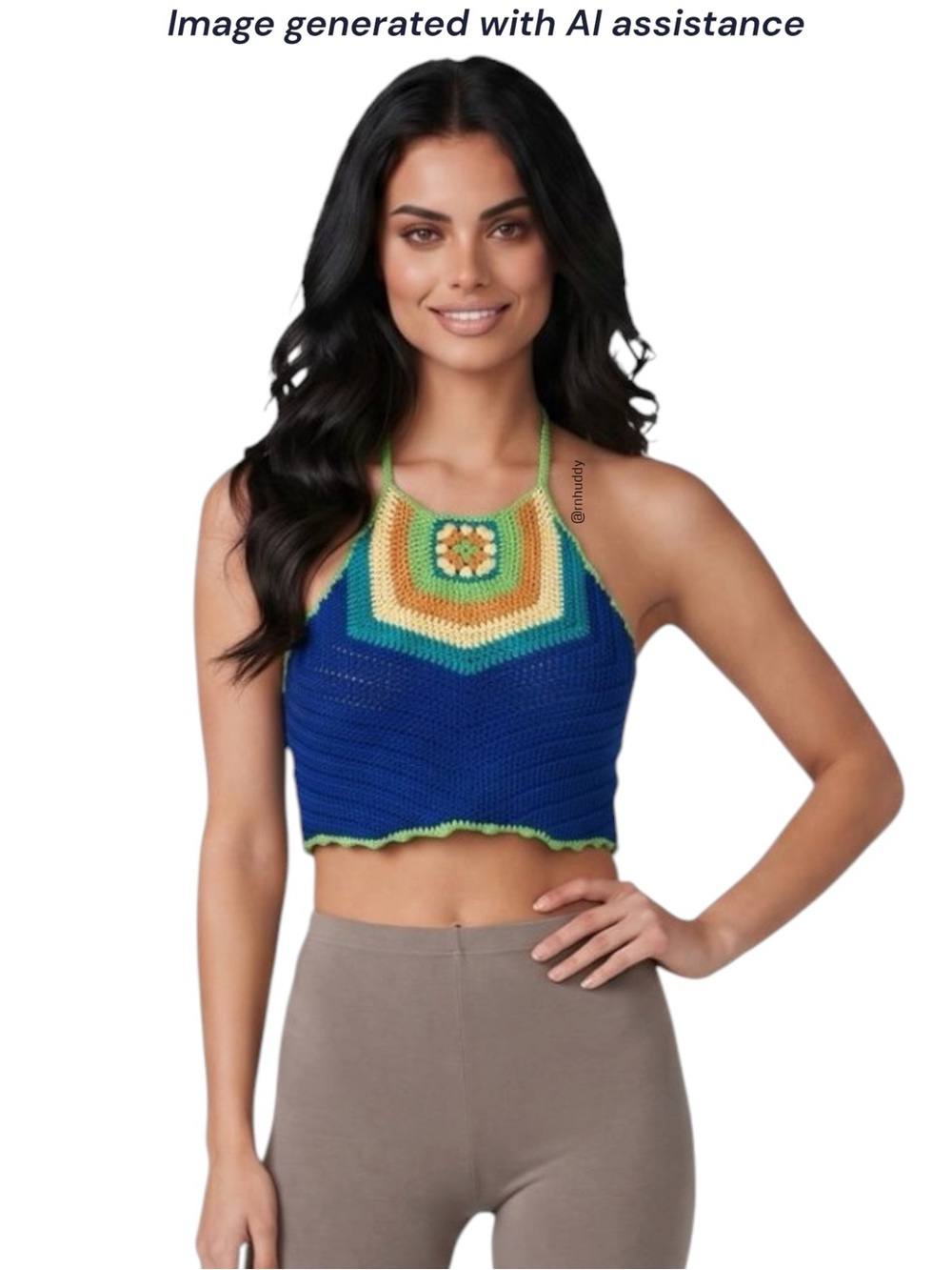 Aaron & Amber OSFM crochet halter top